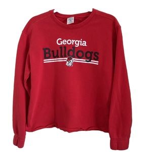 Georgia Bulldogs Crew Neck Sweatshirt Crop Red Women’s Size Medium